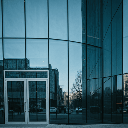 Modern architectural glass building